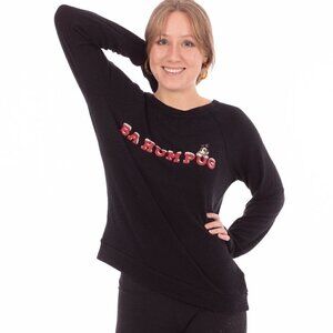 PJ Salvage Ba Humpug Top Pug Doggie Lover Sweatshirt buttery soft